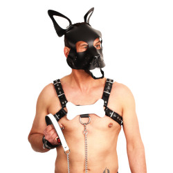 The Red PUPPY SET OREILLES ET LANGUE EN CUIR BLANC